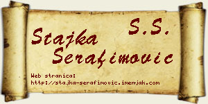 Stajka Serafimović vizit kartica